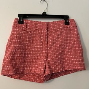 Ann Taylor Loft, size 6 coral/salmon/pink shorts with white dot pattern